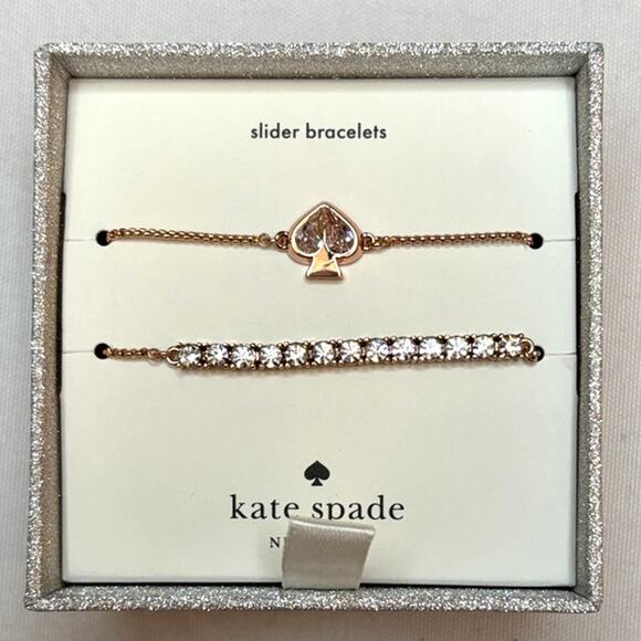 KATE SPADE 2-piece Slider Bracelet Gift Box Set | NEW | Rose Gold Color - Picture 7 of 10